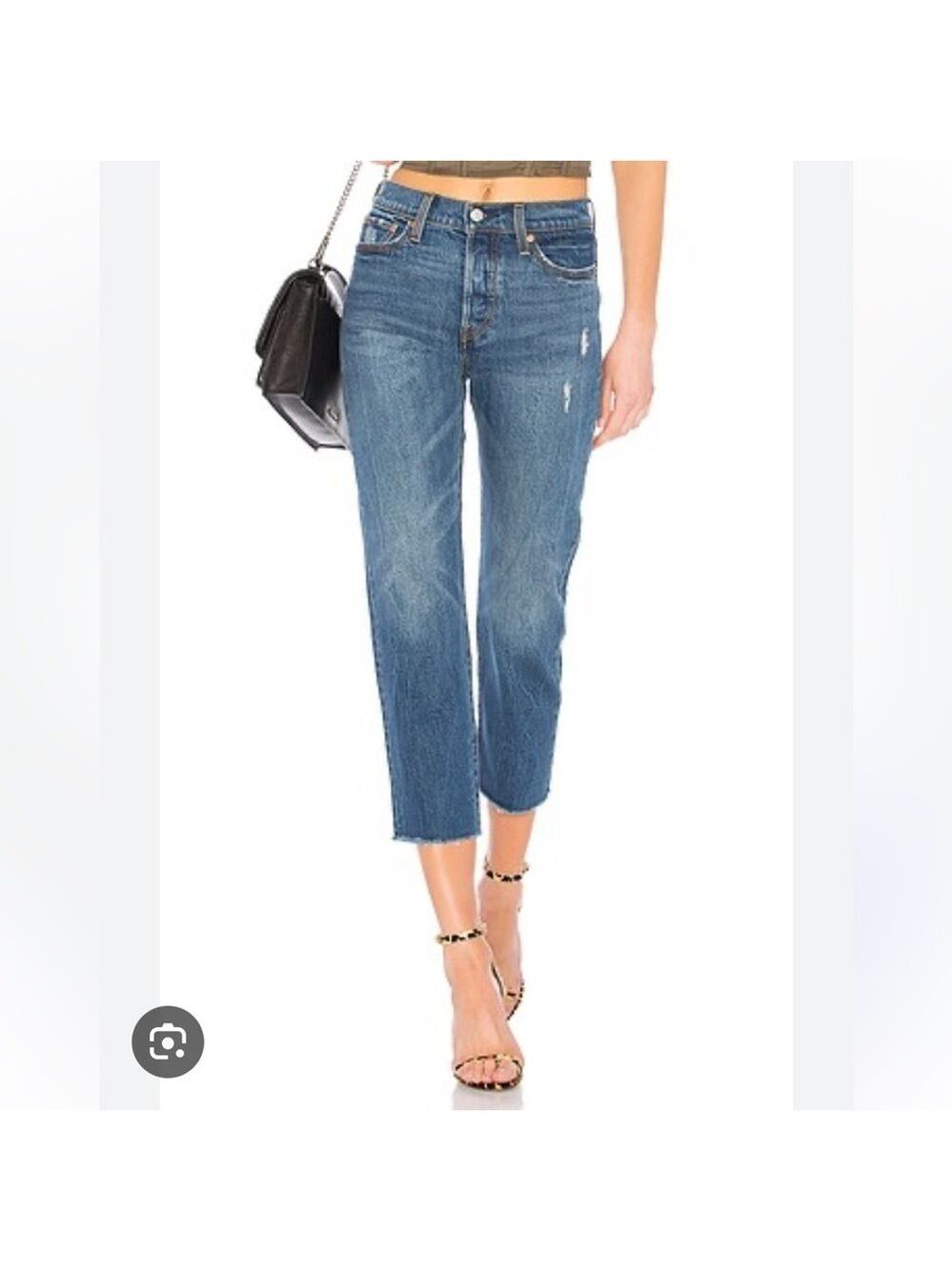 Levis Wedgie Straight Jeans in Lasting Impression Raw Hem Sz 25